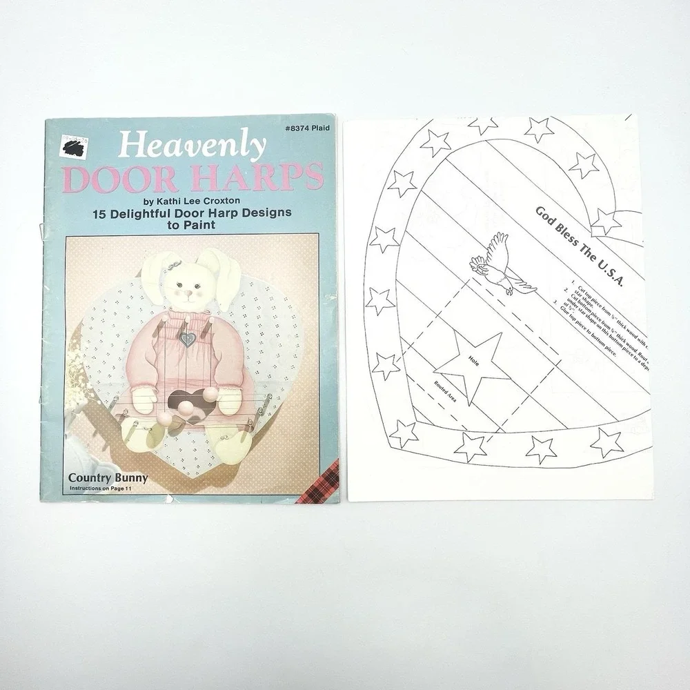 Vintage 1988 Plaid Heavenly‎ Door Harps Pattern Book Kathi Lee Croxton